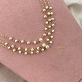 Vriksham Pearl Layer Style Kundan Jadau Short Neckpiece-Red-J3379